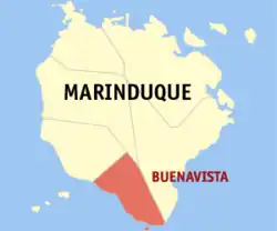 Map of Marinduque with Buenavista highlighted