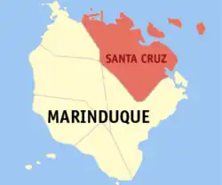 Map of Marinduque with Santa Cruz highlighted