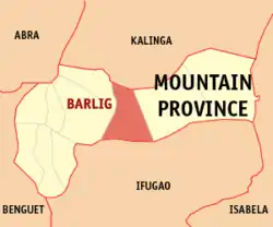 Map of Mountain Province with Barlig highlighted