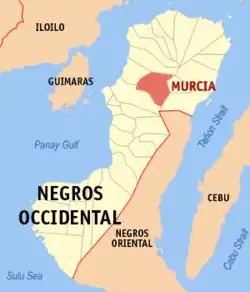 Map of Negros Occidental with Murcia highlighted