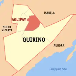 Map of Quirino with Aglipay highlighted