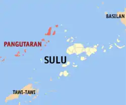 Map of Sulu with Pangutaran highlighted