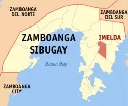 Map of Zamboanga Sibugay with Imelda highlighted