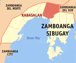 Map of Zamboanga Sibugay with Kabasalan highlighted