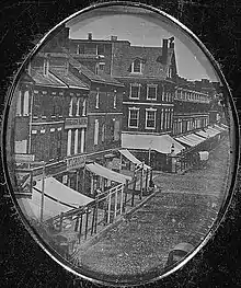 View from the Cornelius studio, Philadelphia 8th & Market Street in May 1840.