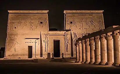 Image 99The well preserved Temple of Isis from Philae is an example of Egyptian architecture and architectural sculpture (from Ancient Egypt)