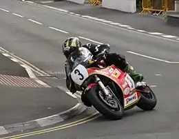 Michael Dunlop (3) Suzuki — Evening Practice Parliament Square, Ramsey 21 August 2013