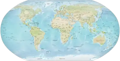 Map of the world as of 2021