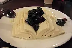 Chinese soft tofu dish, pidan doufu