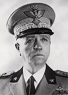 Marshal Pietro Badoglio standing in uniform