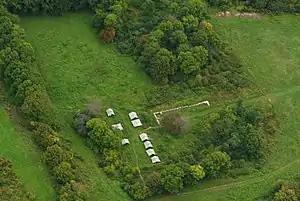 The ruins of the Cistercian abbey from the air