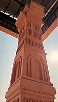 One of the seven pillars at the airport, supporting the roof of the terminal. They have been designed to depict the seven kandas (books) of Ramayana.