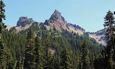 The Castle (left) and Pinnacle (center)