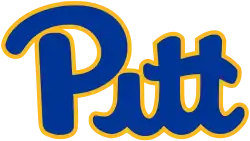 Royal blue and gold Pitt script logo