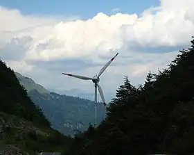 Wind turbine on the Austrian side of the Plöcken Pass