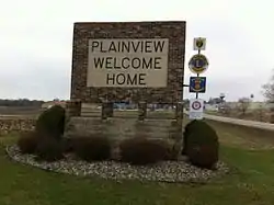 Plainview's town sign