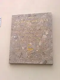 Plaque in memoriam of Ignacy Rochon