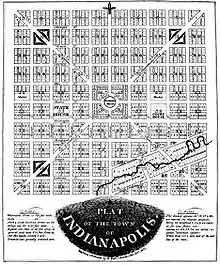 The plat, or plot design, for the city of Indianapolis as designed by Ralston