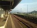 A view of the station platforms and tracks.