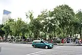 View of the plaza through Juarez avenue.