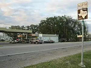 Petrol station on FM 2218 near SH 36 in Pleak