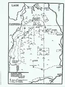 Map of 4th Division Positions in the Plei Trap Valley, March 1969.