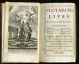 Image 2Third volume of a 1727 edition of Plutarch's Lives of the Noble Greeks and Romans printed by Jacob Tonson (from Biography)