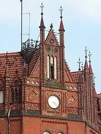 Gable roof on the old building