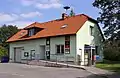 Municipal office, fire station, post office and library