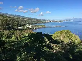 The coastline of Arue, with Papeete on the horizon