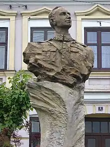 Statue of Stanisław Skarżyński in his hometown, Warta