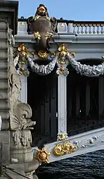 Beaux Arts stylized Ionic columns with capitals made of marine snails of the Pont Alexandre III, Paris, 1896-1900, by Joseph Cassien-Bernard and Gaston Cousin