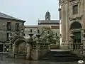 Parvise of the church of the Pilgrim Virgin overlooking the square