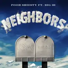 The cover consists of two mailboxes with both artists' names on them against a blue sky. The song title is written in clouds.