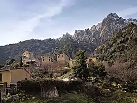 The village and mountains around Popolasca