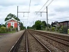 Train tracks looking towards Agen.