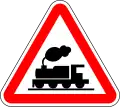 Level crossing without gates or barriers