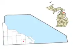 Location within Presque Isle County