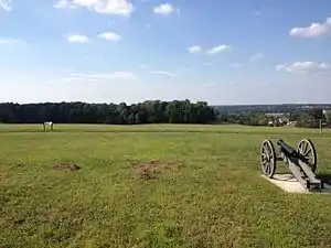 Hill overlooking Sandy Hollow, where Gen. Stephen's Division deployed on the far right flank of the Continental Army.  The Jagers attacked from the right side of the photograph, while the light infantry attacked from the current-day tree line, at the left and center.