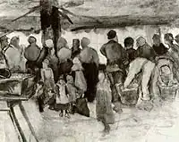 The Potato Market, watercolor, 1882, Private collection (F1091)