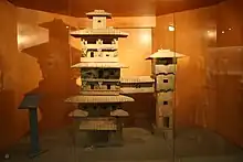 An Eastern Han pottery tomb model of residential towers joined by a bridge