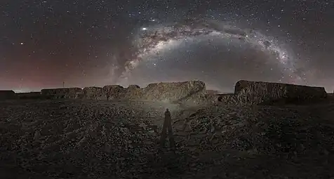 The night sky over the construction site for the Extremely Large Telescope