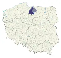 Powiśle on the map of Poland