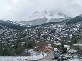 Winter view, with Mt Athamanika in the background