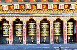 Prayer wheel niches on the walls of the main temple