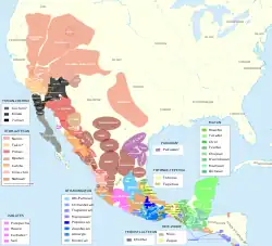 Image 23Distribution of linguistic groups around 1500. (from Culture of Mexico)