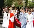 Representation of the Virgin Mary during the procession, May 2010