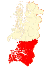 Location in the Aysén del General Carlos Ibáñez del Campo Region