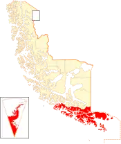 Location in the Magallanes and Antártica Chilena Region