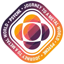 Insignia of the NASA Psyche mission, possibly influenced by the Psyche symbol